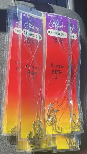 Pro Striker S107-1/0 Pro-striker Baitholder Snelled Hooks Size 2 20-packages Of 6 Snells 120 Total