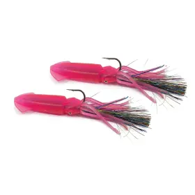 Promar Sb-711pg 2 Hook Rock Cod Squirts Rig - Jumbo Pink Glow
