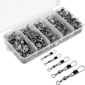 Proxxi 313044829880 200pcs Fishing Rolling Ball Bearing Barrel Swivel With Safety Snap Connector Fis Proxxi 313044829880 200pcs Fishing Rolling Ball Bearing Barrel Swivel With Safety Snap Connector Fis