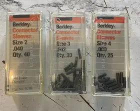 Pure Fishing 1012055 Berkley B2 Nickel Connector Sleeves Black Size 2 3 4