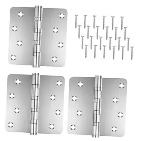 Qtanber 4-3p-sl 304 Stainless Steel Door Hardware 4 Inch X 1/4-inch Radius 3 Pack Silver