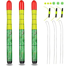 Qualyqualy P01-yupiao-mugun-10inch-3pcs Fishing Floats Weighted Catfish Pole High Visibility Wood Fl Qualyqualy P01-yupiao-mugun-10inch-3pcs Fishing Floats Weighted Catfish Pole High Visibility Wood Fl