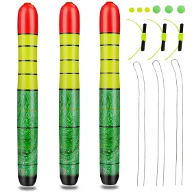 Qualyqualy P01-yupiao-mugun-8inch-3pcs Fishing Floats Weighted Catfish Pole High Visibility Wood Fishi Qualyqualy P01-yupiao-mugun-8inch-3pcs Fishing Floats Weighted Catfish Pole High Visibility Wood Fishi