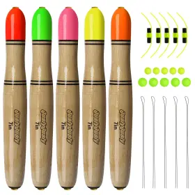 Qualyqualy P06-yupiao-yuanmuwen Fishing Floats Weighted Catfish Pole 5pcs Bright Color Qualyqualy P06-yupiao-yuanmuwen Fishing Floats Weighted Catfish Pole 5pcs Bright Color