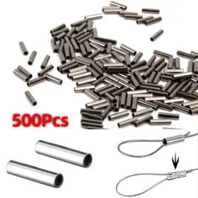 Rapidroo-shop 313037579570 500pcs/bag Single Barrel Crimping Sleeves Fishing Line Wire Leader Copper Tube C