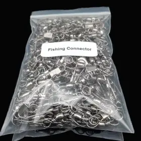 Rapidroo-shop 445003839883 50pcs Fishing Connector Swivels Interlock Pin Bearing Rolling Swivel Snap