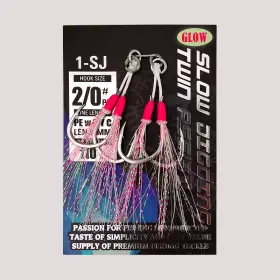 Rapidroo-shop 445006432401 1-sj Slow Jigging Twin Assist With Mustad Hooks Glow Sea-bream Sea