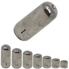 Reaction Tackle 025093283109 Tungsten Barrel Weights Fishing Sinkers Egg Shaped Used