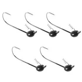 Reaction Tackle 025093283123 Tungsten Shaky Head Jigs 5 Pack Bass Fishing Hooks For Catching Big Fish
