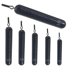 Reaction Tackle 025093285004 Tungsten Drop Shot Weights Black Skinny 1/8 Oz Fishing