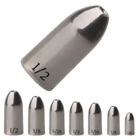 Reaction Tackle 794020042347 Tungsten Bullet Fishing Weights/worm Sinkers For Bass - 1/16 Silver Reaction Tackle 794020042347 Tungsten Bullet Fishing Weights/worm Sinkers For Bass - 1/16 Silver