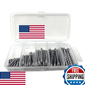 Reaction Tackle B0bd615j6v Lead Nail Weights 100pc Variety Pack - 1/32 1/16 3/32 1/8 Oz