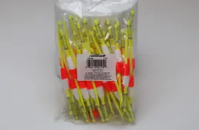 Rebelfin 032413001251 1.5 Inch 1-1/2 Torpedo Spring Stick Foam Fishing Float Pencil Bobber - 50-count Rebelfin 032413001251 1.5 Inch 1-1/2 Torpedo Spring Stick Foam Fishing Float Pencil Bobber - 50-count