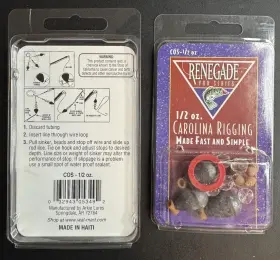 Renegade Cos-1/2oz 2 Packs Pro Series Carolina Fishing Rigging
