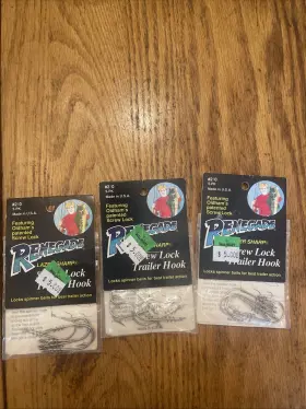 Renegade Rst-#2/0 2/0 Trailer Hooks With Inline Screw Lock 5 Per Pack-3 Pack Bundle