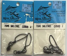 Rite Angler 71045 Lot Of 2 #71045 Sail D.w.e. 135 Lb. Swivel With Snap Qty. Per Pkg