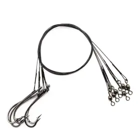 Rite Angler 726439101117 Fishing Wire Leader Hook Rig 9 Inch Nylon Coated 6 Pack 20lbs With Cra