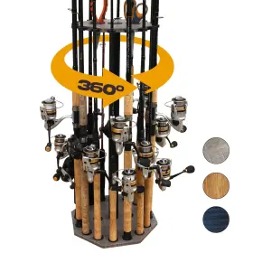 Rush Creek Creations 38-4094 Rod Holder For 16 Fishing Poles Garage Organization