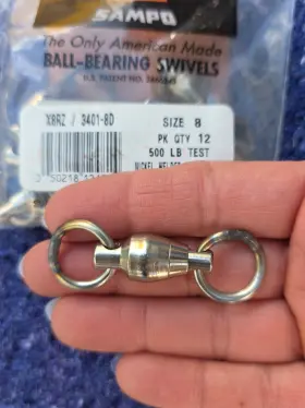 Sampo 050218124814 Ball Bearing Swivels Snap Size 8 - 500# 12pk Nickel Sampo 050218124814 Ball Bearing Swivels Snap Size 8 - 500# 12pk Nickel