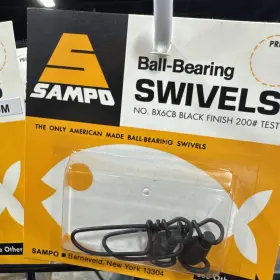 Sampo 4102-6a Swivels Ball Bearing Black Swivel Welded Ring With Coastlock Snap 200lb Sz 6