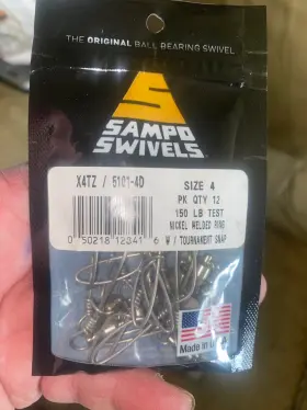 Sampo Swivels 050218128416 X4tz/5101-4d. Size 4 Package Of 12. 150 Lb Test. Usa Sampo Swivels 050218128416 X4tz/5101-4d. Size 4 Package Of 12. 150 Lb Test. Usa