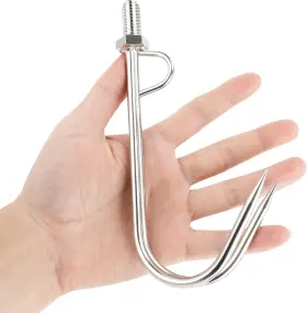San Like 445019013062 Big Fishing Hook 1/2 Inch Thread 304 Stainless Steel Giant Saltwater Heavy Duty San Like 445019013062 Big Fishing Hook 1/2 Inch Thread 304 Stainless Steel Giant Saltwater Heavy Duty