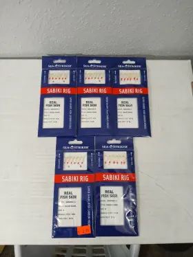 Sea Striker Sb002hk-8 Lot Of 4 Sabiki Rig Real Fish Skin Hage Kawa Size 6