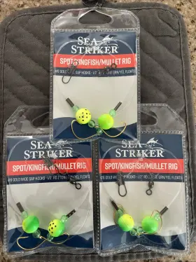 Sea Striker Ssskf-2gy Spot Kingfish Mullet Rig #6 Gold Wide Gap Hooks 1/2 Inch Float Sea Striker Ssskf-2gy Spot Kingfish Mullet Rig #6 Gold Wide Gap Hooks 1/2 Inch Float