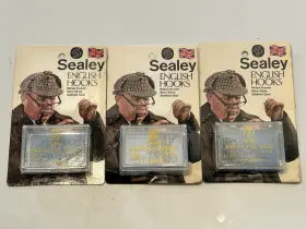 Sealey English Hooks 1764b 3 Box Vtg Edgar #6 Fish Sheffield Steel Style - Rare Sealey English Hooks 1764b 3 Box Vtg Edgar #6 Fish Sheffield Steel Style - Rare