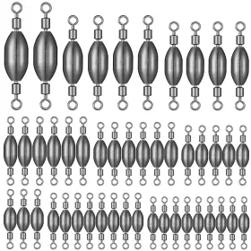 Seenelling Seenelling-97gj-yhrfhe636 48 Pcs Trolling Sinkers With Swivels - 8 Sizes Brass Fishing Weights For Salt Seenelling Seenelling-97gj-yhrfhe636 48 Pcs Trolling Sinkers With Swivels - 8 Sizes Brass Fishing Weights For Salt
