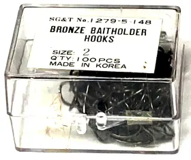 Sg&t 1279-5-148 100 Sg&t Bronze Size 2 Baitholder Hooks