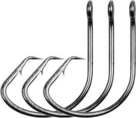 Shaddock Fishing 759981318788 Saltwater Circle Hooks 100pcs Catfish 6# Per Pack Black