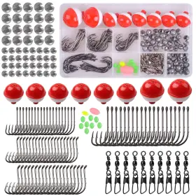 Shaddock Fishing B07fymj268 160pcs Tackle Kit Basic Bobbers Octopus Circle Hooks Sinker Weights Asso