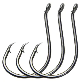 Shaddock Fishing Jl-7384-2/0#-100pcs Offset Circle Hooks Octopus Saltwater Size 2/0 - 100pcs Black