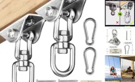 Shenzhen Shai Mudeng Shiyouxiangongsi 750405802913 Heavy Duty Swing Hangers For Wooden Sets 2000 Lb Capacity 2 Packs Silver