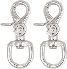 Shonan Ltd 445010470437 2.65 Inch Trigger Snap Hooks Marine Grade Stainless Steel 316 Swivel