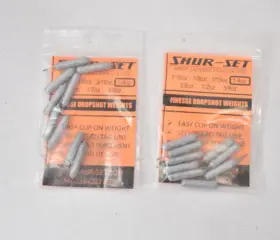 Shur-set 689076815925 Lot Of 2 Packs Shur-set Finesse Drop Shot Weights Lead 1/4oz Easy Clip On