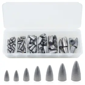 Silanon 741663075256 Bullet Fishing Sinkers Weights Slip Kit 29/83pcs Worm As