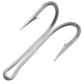 Silanon Kycz-7982 Hook-8pcs-8/0 Classic Double Fishing Hooks Stainless Steel Sharp Open