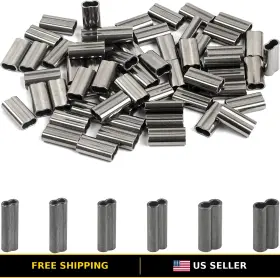 Silanon Kycz-stg-100pcs-0.8 100pcs Double Barrel Crimp Sleeves For Fishing Brass Copper Connectors
