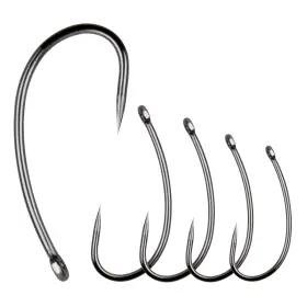 Silanon Kywl044-8245-6#-120pcs-us 120 Pcs Barbless Fishing Hooks Trout Carp Circle Curve Shank Fly Tying