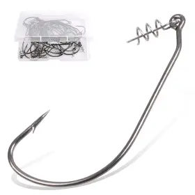 Silanon Kyzy-91768 Hook-50pcs-1/0 Twistlock Fishing Hooks 50pcs Worm With Centering Pin Spring Unweighted Silanon Kyzy-91768 Hook-50pcs-1/0 Twistlock Fishing Hooks 50pcs Worm With Centering Pin Spring Unweighted