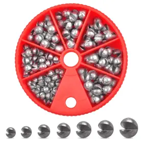 Silanon Shot-140g Split Shot Fishing Weights Kit 4.23oz Round Sinkers Removable Lead Tackle Box