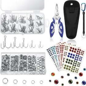 Skylety 313102778747 200 Pcs Fishing Stainless Steel Split Rings 50 Treble Hooks Lure Tackle Co Skylety 313102778747 200 Pcs Fishing Stainless Steel Split Rings 50 Treble Hooks Lure Tackle Co