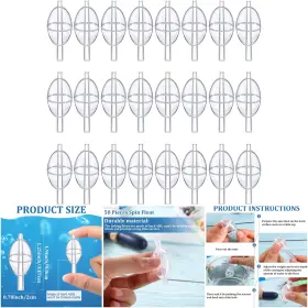 Skylety Skylety 50 Pieces 50 50 Pack Fishing Spin Floats Slip Cast Bobbers Tackle Accessories Clear Red Blue