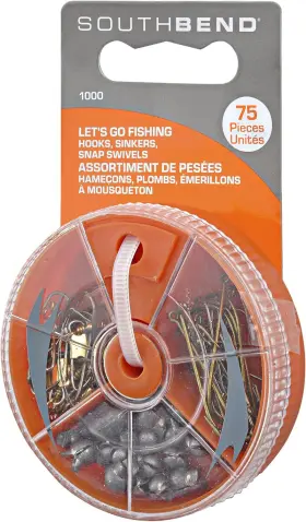 South Bend 039364225385 Sporting Goods 75 Assorted Hooks Sinkers And One Size Multi South Bend 039364225385 Sporting Goods 75 Assorted Hooks Sinkers And One Size Multi