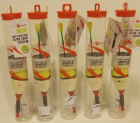 South Bend 039364942282 5-piece Lot 7/8 Inch Light Up Balsa Pole Slip Float Bobbers Crappie Night