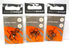 South Bend J-85-4 Live Bait Hook Size 4 - 10pk X3 Packs New