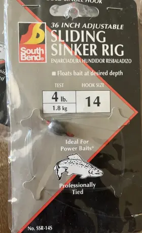 South Bend Ssr-14s 8-south Gold Single Hook Sliding Sinker Rig 4 Lbs 14 New Trout