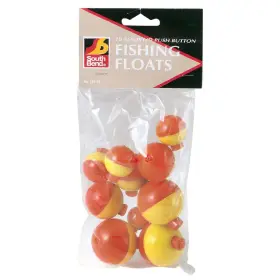 Southbend Ffl-10 Assorted Sizes Fluorescent Yellow And Orange Push-button Fishing Bobber
